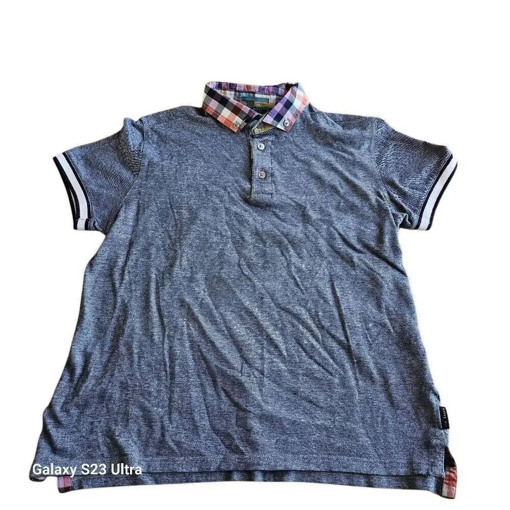 Ted baker London mens Sz 3 US Small multicolor heathered gray polo golf shirt